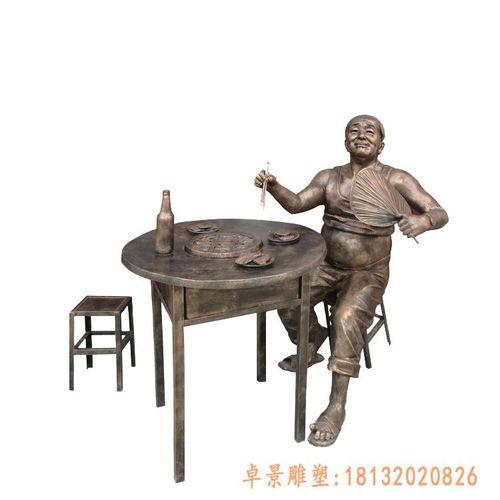 吃瓜群眾雕塑圖片高清大圖